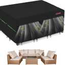 Patio Furniture Cover Waterproof Rectangular with Air Vents, 600D Oxford Fabric Garden Table Cover , Outdoor Garden Furniture Set Size 108"L x 82"W x 28"H