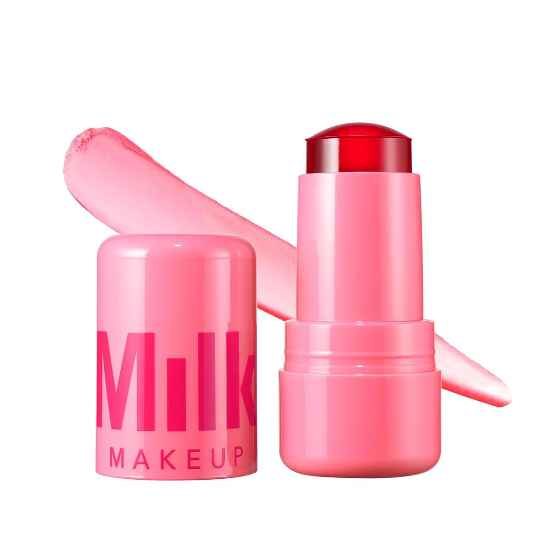 Milk Makeup Cooling Water Jelly Tint  Long-Lasting Sheer Lip + Cheek Stain with Firming Vegan Collagen + Hydrating Aloe  Transfer Proof, Buildable Lip Tint + Blush (Chill - Red)
