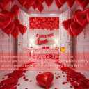 I Love You Balloons red romantic balloon kit with red heart I LOVE YOU mylar balloons red rose petals for hotel Dec orations decorations Valentines Party wedding anniversary supplies