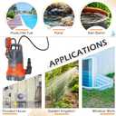 Sump Pump with Float 1HP Clean/Dirty Submersible Water Draining Pump 4500GPH Electric Portable Water Transfer Pumps for Pool Basement Garden Spa Hot Tubs Pond Flood Yard, Orange