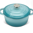 Dutch Oven,Cast Iron Dutch Ovens,Dutch Oven Pot with Lid,4.5 QT Enamel Dutch Pot,Dutch Ovens with Dual Handles,Cast Iron Pot for Braiser,Cooking,Gifts for Family, Blue