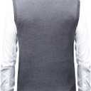 Mens Argyle Sweater Vests Classic V-Neck Sleeveless Pullover Grey Black Knitwear Nice Tank Tops for Dad Husband (XX-Large)