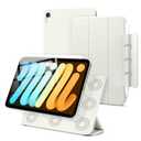 Dwopar Magnetic Case for iPad mini 7 A17 Pro, Slim Smart Folio for iPad mini 7th/6th Generation 8.3 Inch 2024/2021 Model, Lightweight Trifold Stand, Auto Sleep/Wake, Support Pencil Pro, White