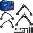 KAX Front Upper Lower Control Arm w/Ball Joint & Outer Tie Rods & Sway Bars Suspension Kit for GMC Chevy Silverado Sierra Yukon XL Suburban 1500 Tahoe Avalanche Cadillac Escalade ESV EXT 12pcs