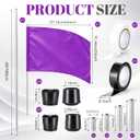 Jecery Color Guard Flag and Pole Set 6ft, Purple 36x54 Curved Practice Flag