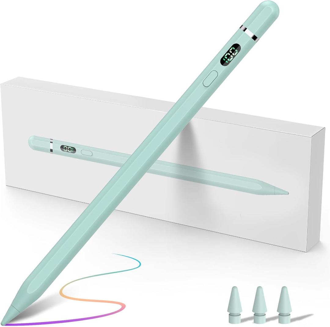 Pencil 1st Generation for iPad - Stylus Pen With USB C Charging, Palm Rejection & Tilt Sensitivity - Compatible With iPad 6-10 Gen, Pro 11"/12.9", Air 3/4/5, Mini 5/6 (2018-2023) (cyan)