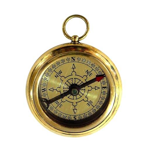 NauticalMart Vintage Brass Compass - RMS Titanic Inspired Pocket Compass, Perfect for Nautical Collectors and Gift Giving, 2 Inch Compact Design with Magnetic Jeweled Needle for Accurate Navigation