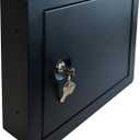In-Wall Safe with Key Lock  Heavy-Duty Steel Lockable Hidden Wall Compartment for Secure Storage, Wall Safe Box for Jewelry, Cash, and Documents  15.75-Inch Exterior Width, Black