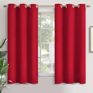 YoungsTex Red Blackout Curtains 68 Inches Length for Living Room - Thermal Insulated with Grommet Room Darkening Drapes Christmas Decor for Bedroom, 2 Panels, 42 x 68 Inch