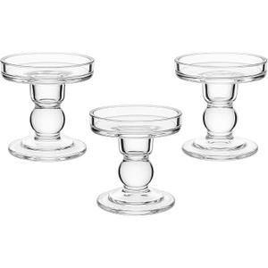 Glass Candle Holders for Pillar Candle, Unity Candle Holder Set of 3 for Wedding Ceremony Set, Candlestick Holder for Table or Home Decoration