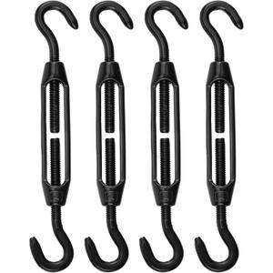 Antrader Turnbuckle Hook and Hook,Stainless Steel Turnbuckles,M4,Black,4Pcs