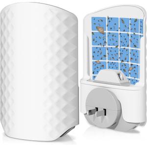 Flying Insect Trap for Indoors, Bug Killer Light Trap for Fruit Flies, Gnats, Moths, and Houseflies, 1 Device + 4 Refills, Best Fly Traps for Home, Kitchen, Bedroom, Plant Area, Garages