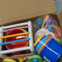 Baby Toys 6-12 Months, Montessori Toys for Toddlers 1-3 Year Old, Busy Cube Teether Infants Bath 6 in 1 Stacking Blocks Rings, Suction Cup Spinner, Shape Bin Sensory (0035)