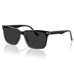 gesruny Contemporary Men’s Acetate Sunglasses – Sculptural Rounded-Square Frame with Wire‑Core Temples & Polarized UV400 Protection