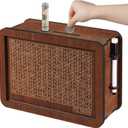 Wooden Cash Money Saving Box,Piggy Bank for Kids & Adults,10000 Savings Challenge Box,Coin Bank Toys Gift for 3-12 Year Old Boys & Girls (10000 Dollar) (Brown)