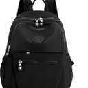 Mini Nylon Women Backpacks,11L Small Ladies backpacks Casual Lightweight Women Shopping Travel Daypack (Black)