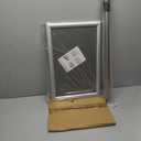 NicQliear Adjustable Sign Stand Holder, 11 x 17 Inch Poster Stand with Extra Heavy Duty Square Metal Base, Vertical or Horizontal Outdoor Floor Standing Indoor Display Holder for Restaurant, Silver