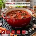 Umite Chef 6QT Enameled Cast Iron Dutch Oven with Lid, Versatile Heavy-Duty Cookware Pot for Baking Bread, Braising, Soups & Stews, Oven & Stovetop Safe with Heat Resistant GlovesRed
