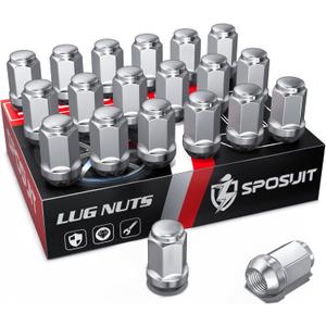 Sposuit M12x1.5 Lug Nuts - Aftermarket Lug Nuts 1.38" Height, 3/4" Hex, 0.87" Width - Closed End Chrome Lug Nut(20 Pcs)