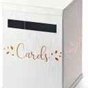 White & Rose Gold Card Box, Large 12 Gift Card Holder, Wedding Mailbox, Sweet 16, Birthday Party, Graduation, Baby & Bridal Shower, Quinceanera, Money Basket, Funeral, Retirement, Pink Envelope Box
