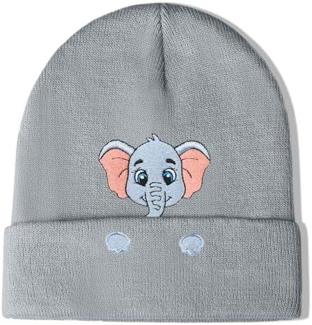 Elephant Gifts Beanie Hat for Women Men Get Well Soon Inspirational Thank You Gift Motivational Uplifting Animal Lover Birthday Christmas Stocking Stuffers Decor Accessories Blue Grey
