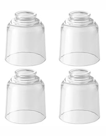 Modern Clear Glass Lampshade 4 Pack2-1/8" Fitter, 4-5/8" Diameter 4-1/2" Height, Replacement Lampshades For Ceiling Fans With LightsFor Living Room Bedroom Kitchen (Clear Glass(A))