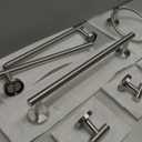 6 Pieces Brushed Nickel Bathroom Hardware Accessories Set Hand Towel Ring 16&23.6 inch Round Towel Bar Silver Toilet Paper Holder Towel Hooks 2 Pieces SUS 304 Stainless Steel,Heavy Duty,Wall Mounted