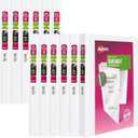 Avery Durable View 3 Ring Binders, 0.5" Slant Rings, 135-Sheet Capacity, 0.7 Inch Wide Spine, Great for Home, School Supplies, Office, or Organization Needs, White Binders (12-Pack of 17002)