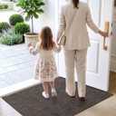 DEXI Thin Door Mat Indoor Entrance 24x36, Non Slip Entryway Mat, Grey Brown