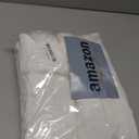 Lameirose Extra Long White Shower Curtain Boho, 72 x 78 Cotton Blend Waffle Weave Stripe Textured Heavy Duty, Fabric Shower Curtain for Bathroom, Hotel, Washable