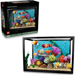 LEGO Icons Tropical Aquarium Building Set for Adults, Ages 18+ - Bedroom, Home Office Decor - Gifts for Men & Women - Model Fish Kit with Plants & Corals - 10366