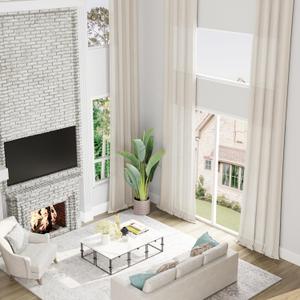 216 Inches Long Neutral Linen Loft Curtains Light Filtering Grommet Top 2 Story High Ceiling Curtains for High Living Room,Bedroom, Tall Floor to Ceiling Windows, Custom Made 18 Ft, 1 Panel, Beige