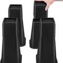 Bed Risers Adjustable Furniture Risers - Heavy Duty 4 or 8 inch or 12inch Non-Slip Lift Supports for Beds/Couches/Sofas, Durable Square Design with Creates Storage Space (Black 4 Pack, 12 Inch)