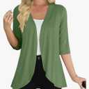 Yincro Women's Casual 3/4 Sleeve Cardigan Lightweight Soft Open Front Cardigans Size M