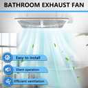 Bathroom Exhaust Fan White Ceiling Mount Ventilation Fan 200-230 CFM 1.5 Sones 6 Inches Duct Energy-Saving Bathroom Ventilation and Exhaust Fan
