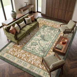 GarveeHome Leaves Floral Area Rug, 10' x 13'