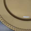 Suwimut 12 Pack Plastic Gold Charger Plates, 13 Inch Reusable Round Beaded Charger Plates, Decorative Dinner Chargers Bulk Serving Plate for Wedding, Party, Catering Event, Tabletop Decor