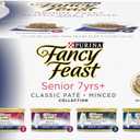 Purina Fancy Feast High Protein Senior Wet Cat Food Variety Pack, Senior 7+ Chicken, Beef & Tuna Feasts - (2 Packs of 12) 3 oz. Cans (EXP 07/01/28)