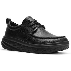 Men's Orthopedic Diabetic Wide Leather Dress Walking Shoes: Casual Lightweight Arch Support Adjustable Therapeutic Driving Shoes, Soft Flat Feet Pain Relief Business Orthotic Oxfords Black Size 11