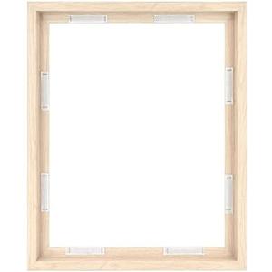 MCS Canvas Float Frames 16x20 Frame, Natural Woodgrain for Finished Canvases, Vertical & Horizontal Wall Hanging Large with Adhesive for Canvas Paintings (1-Pack)