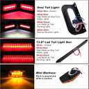 6" Inch Oval Led Trailer Tail Lights Kit w/Mounting Brackets Tail Lights Backup Reverse 4Amber 2Red Mini Marker Lights 13.8" Red Led 3RD Brake Identification Trailer Light Bar