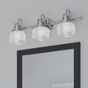 Progress Lighting Archie 3-Light Bath Vanity Light, Polished Chrome
Vintage-inspired vanity light with double-prismatic glass for bathroom mirrors (26.3" x 8.8"), P2992-15