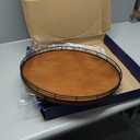 Farmhouse Oak 16" Lazy Susan Turntable Organizer for Cabinet, Round Wooden Lazy Susan Organization and Storage for Dining Table, Pantry, Kitchen, Countertop, Cupboard,Home Decor, Walnut Wood (16")