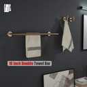 JQK Double Towel Bar Champagne Bronze, 19 Inch 304 Stainless Steel Thicken 0.8mm Towel Rack Bathroom, Towel Holder Wall Mount, Useable Length 16 Inch, TB100L16-CB