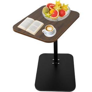 Overbed Table, Adjustable Overbed Medical Bedside Tables, Night Stand Overbed Desk, Suitable for Hospitals and Home Use Laptop Stand(15.7" W x 11.8" D, Walnut)