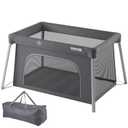 VEVOR Baby Travel Crib and Play Yard, Folding Baby Playpen with Zipper Gate & Soft Mattress, Portable Toddler Crib with Breathable Mesh, Travel Bag, Indoor/Outdoor Kids Activity Center for 0-36 Months