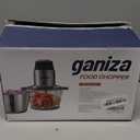 GANIZA Food Processors, Electric Food Chopper with Meat Grinder & Vegetable Chopper - 2 Bowls (8 Cup+8 Cup) with Powerful 450W Copper Motor - Includes 2 Sets of Bi-Level Blades for Fruits/Meat/Nuts (Black)