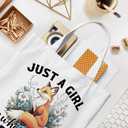 Animal Aesthetic Tote Bags Gifts for Women Who Love Animals, Funny Cute Reusable Canvas Tote Bag for Shopping Camping