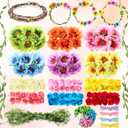 Suncalla 30 Sets Flower Crowns Making Kit, Make Your Own Flower Crown Wreath Garland Headbands and Bracelets Craft Kit Handmade DIY Floral Hair Accessories Gift for Girls/Teens/Women(Azalea)
