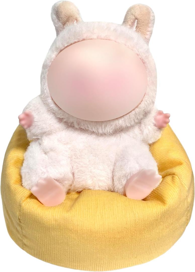 Handmade Bean Bag Chair for Doll Seat 15-17cm, Dolls Sofa Table Dispaly Accessories,No Doll Included (Yellow)